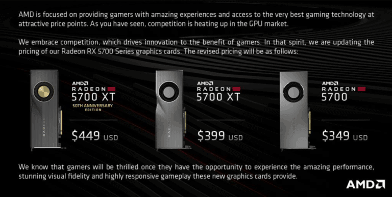 AMD ประกาศลดราคา RX 5700 Series